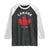 Funny Proud Canadian Canada EST 1867 Raglan Shirt Vintage Maple Leaf TS11 Black White Print Your Wear