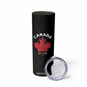 Funny Proud Canadian Canada EST 1867 Skinny Tumbler Vintage Maple Leaf TS11 Print Your Wear