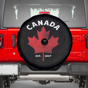 Funny Proud Canadian Canada EST 1867 Spare Tire Cover Vintage Maple Leaf TS11 Black Print Your Wear