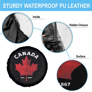 Funny Proud Canadian Canada EST 1867 Spare Tire Cover Vintage Maple Leaf TS11 Print Your Wear