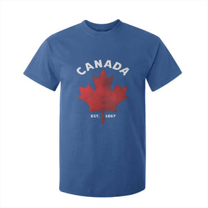 Funny Proud Canadian Canada EST 1867 T Shirt For Kid Vintage Maple Leaf TS11 Royal Blue Print Your Wear