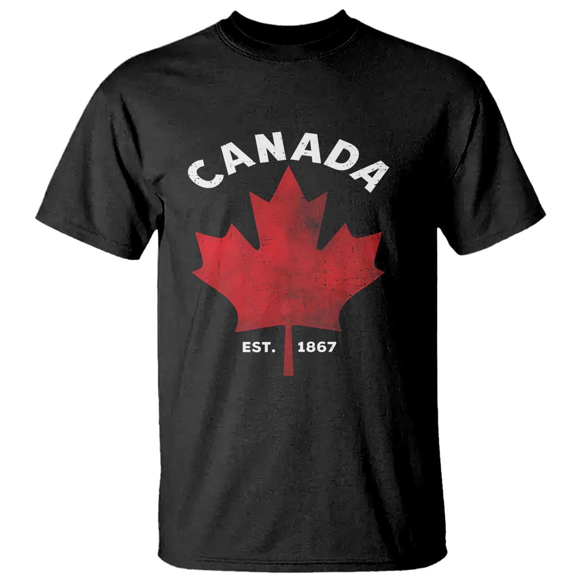 Funny Proud Canadian Canada EST 1867 T Shirt Vintage Maple Leaf TS11 Black Print Your Wear