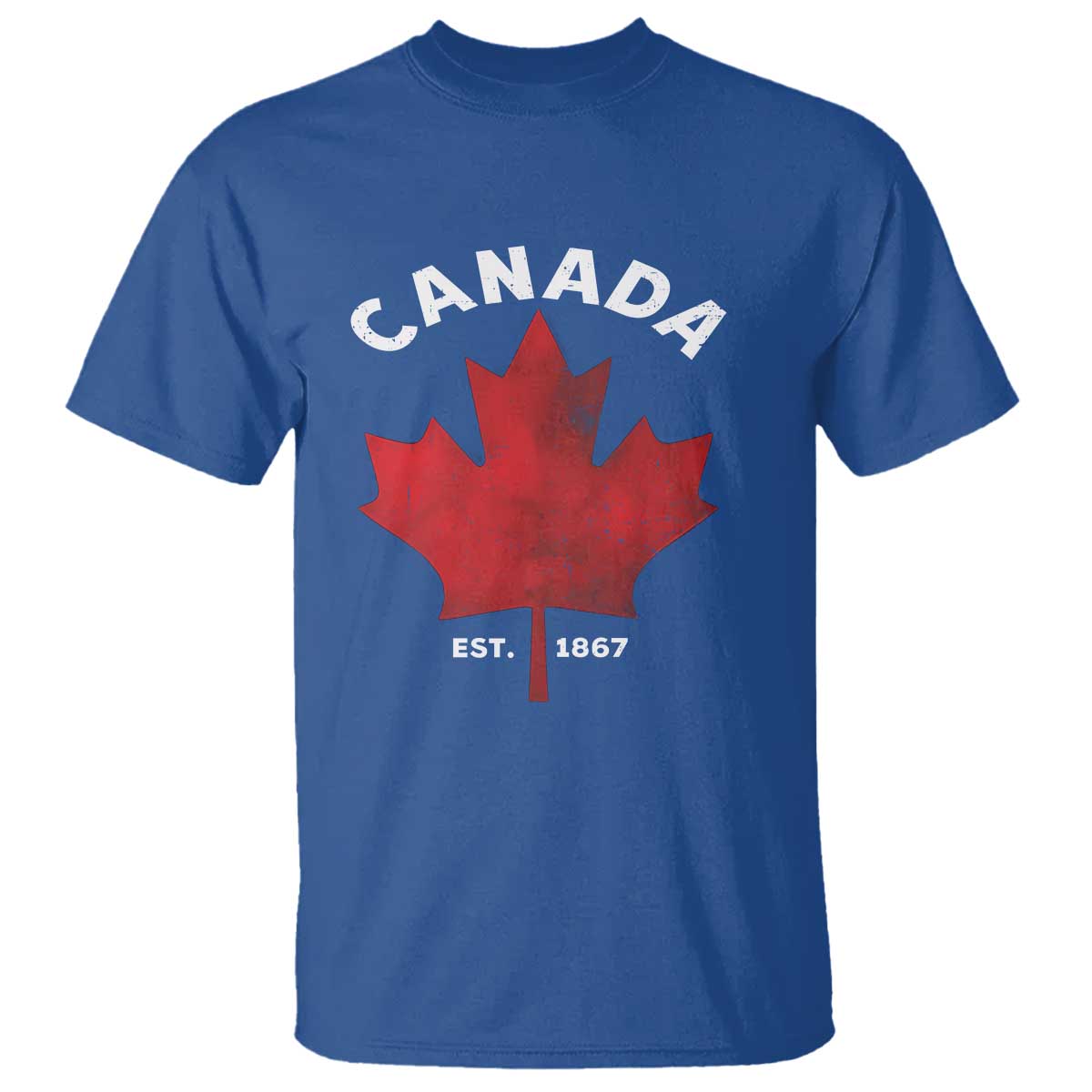 Funny Proud Canadian Canada EST 1867 T Shirt Vintage Maple Leaf TS11 Royal Blue Print Your Wear