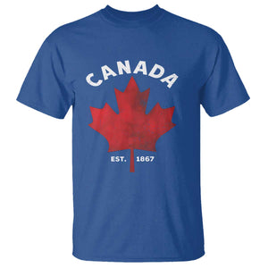 Funny Proud Canadian Canada EST 1867 T Shirt Vintage Maple Leaf TS11 Royal Blue Print Your Wear