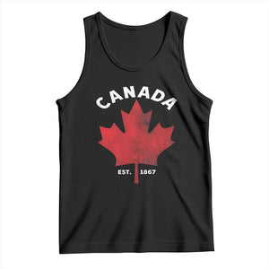 Funny Proud Canadian Canada EST 1867 Tank Top Vintage Maple Leaf TS11 Black Print Your Wear