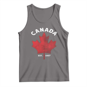 Funny Proud Canadian Canada EST 1867 Tank Top Vintage Maple Leaf TS11 Deep Heather Print Your Wear