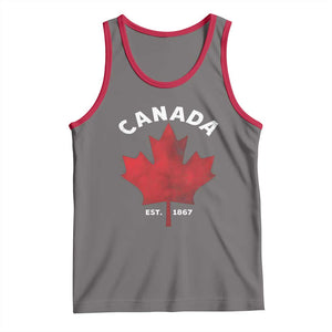 Funny Proud Canadian Canada EST 1867 Tank Top Vintage Maple Leaf TS11 Deep Heather Red Print Your Wear