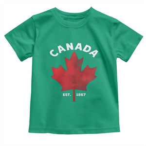 Funny Proud Canadian Canada EST 1867 Toddler T Shirt Vintage Maple Leaf TS11 Irish Green Print Your Wear
