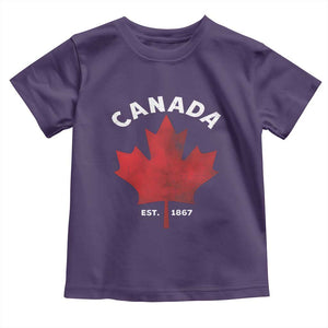 Funny Proud Canadian Canada EST 1867 Toddler T Shirt Vintage Maple Leaf TS11 Purple Print Your Wear