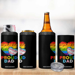 Funny Proud Dad LGBTQ 4 in 1 Can Cooler Tumbler LGBT Transgender Flag Heart Fathers Day TS11 Print Your Wear