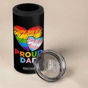 Funny Proud Dad LGBTQ 4 in 1 Can Cooler Tumbler LGBT Transgender Flag Heart Fathers Day TS11 Print Your Wear