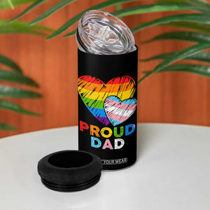 Funny Proud Dad LGBTQ 4 in 1 Can Cooler Tumbler LGBT Transgender Flag Heart Fathers Day TS11 Print Your Wear
