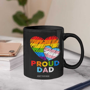 Funny Proud Dad LGBTQ Coffee Mug LGBT Transgender Flag Heart Fathers Day TS11 Print Your Wear
