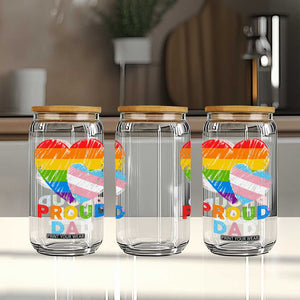 Funny Proud Dad LGBTQ Glass Can LGBT Transgender Flag Heart Fathers Day TS11 Print Your Wear