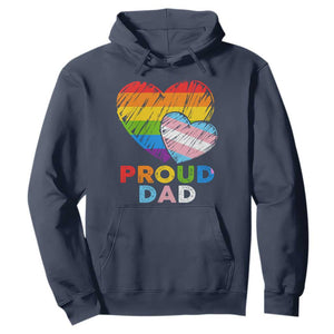 Funny Proud Dad LGBTQ Hoodie LGBT Transgender Flag Heart Fathers Day TS11 Navy Print Your Wear