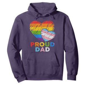 Funny Proud Dad LGBTQ Hoodie LGBT Transgender Flag Heart Fathers Day TS11 Purple Print Your Wear