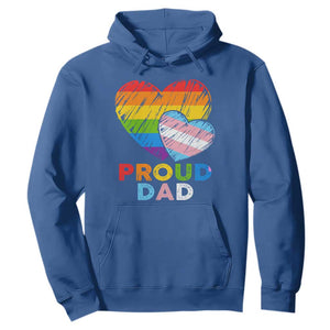 Funny Proud Dad LGBTQ Hoodie LGBT Transgender Flag Heart Fathers Day TS11 Royal Blue Print Your Wear