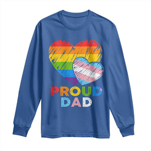 Funny Proud Dad LGBTQ Long Sleeve Shirt LGBT Transgender Flag Heart Fathers Day TS11 Royal Blue Print Your Wear