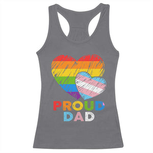 Funny Proud Dad LGBTQ Racerback Tank Top LGBT Transgender Flag Heart Fathers Day TS11 Charcoal Print Your Wear