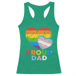 Funny Proud Dad LGBTQ Racerback Tank Top LGBT Transgender Flag Heart Fathers Day TS11 Irish Green Print Your Wear