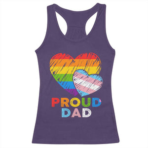 Funny Proud Dad LGBTQ Racerback Tank Top LGBT Transgender Flag Heart Fathers Day TS11 Purple Print Your Wear