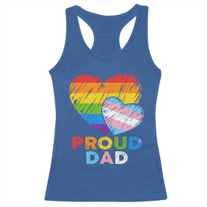 Funny Proud Dad LGBTQ Racerback Tank Top LGBT Transgender Flag Heart Fathers Day TS11 Royal Blue Print Your Wear