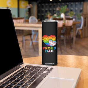 Funny Proud Dad LGBTQ Skinny Tumbler LGBT Transgender Flag Heart Fathers Day TS11 Print Your Wear