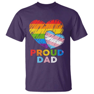 Funny Proud Dad LGBTQ T Shirt LGBT Transgender Flag Heart Fathers Day TS11 Purple Print Your Wear