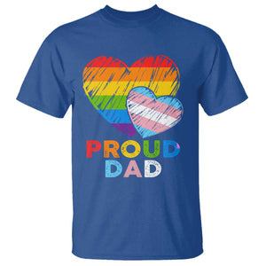 Funny Proud Dad LGBTQ T Shirt LGBT Transgender Flag Heart Fathers Day TS11 Royal Blue Print Your Wear