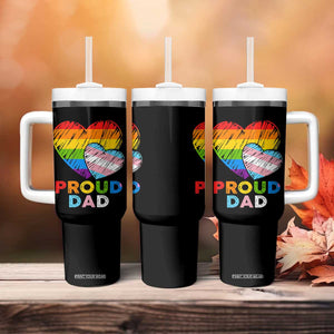 Funny Proud Dad LGBTQ Tumbler With Handle LGBT Transgender Flag Heart Fathers Day TS11 Print Your Wear
