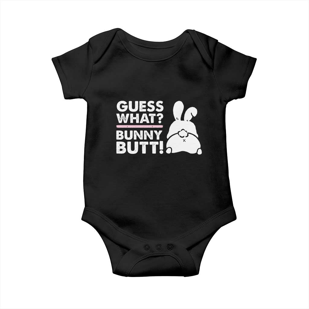 Funny Rabbit Guess What Bunny Butt Baby Onesie TS11 Black Print Your Wear