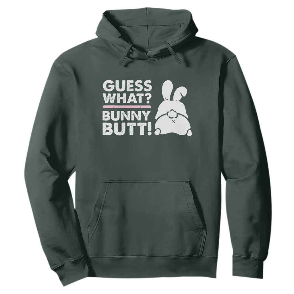 Funny Rabbit Guess What Bunny Butt Hoodie TS11 Dark Forest Green Print Your Wear