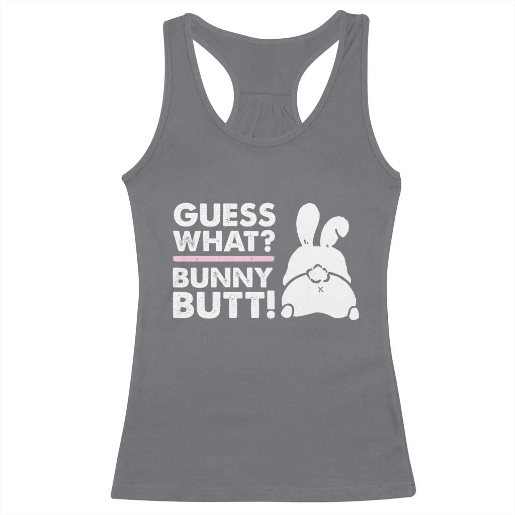 Funny Rabbit Guess What Bunny Butt Racerback Tank Top TS11 Charcoal Print Your Wear