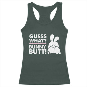 Funny Rabbit Guess What Bunny Butt Racerback Tank Top TS11 Dark Forest Green Print Your Wear