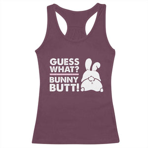 Funny Rabbit Guess What Bunny Butt Racerback Tank Top TS11 Maroon Print Your Wear