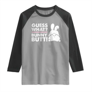 Funny Rabbit Guess What Bunny Butt Raglan Shirt TS11 Sport Gray Black Print Your Wear