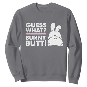 Funny Rabbit Guess What Bunny Butt Sweatshirt TS11 Charcoal Print Your Wear