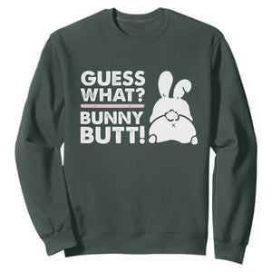 Funny Rabbit Guess What Bunny Butt Sweatshirt TS11 Dark Forest Green Print Your Wear