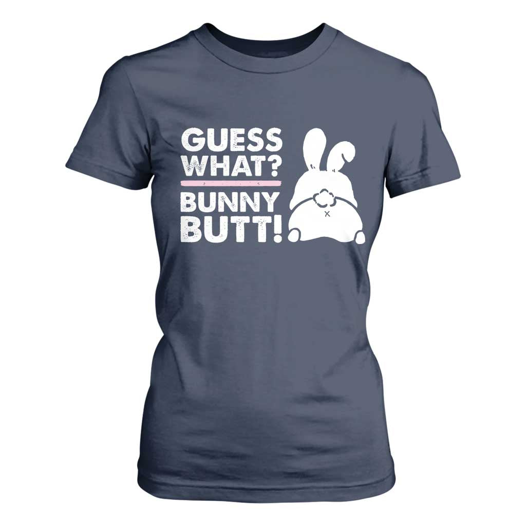 Funny Rabbit Guess What Bunny Butt T Shirt For Women TS11 Navy Print Your Wear