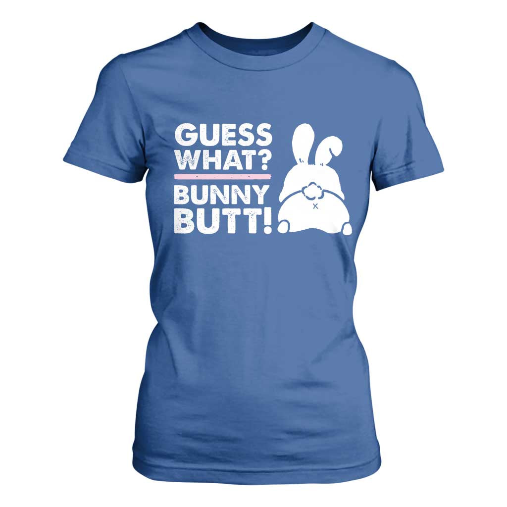 Funny Rabbit Guess What Bunny Butt T Shirt For Women TS11 Royal Blue Print Your Wear
