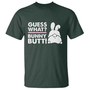Funny Rabbit Guess What Bunny Butt T Shirt TS11 Dark Forest Green Print Your Wear