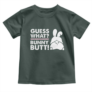 Funny Rabbit Guess What Bunny Butt Toddler T Shirt TS11 Dark Forest Green Print Your Wear