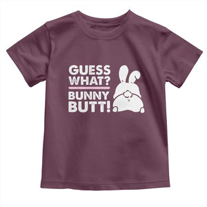 Funny Rabbit Guess What Bunny Butt Toddler T Shirt TS11 Maroon Print Your Wear