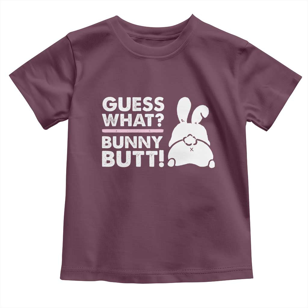 Funny Rabbit Guess What Bunny Butt Toddler T Shirt TS11 Maroon Print Your Wear