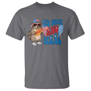 Funny Raccoon 4th of July T Shirt Red White and Feral Patriotic TS10 Charcoal Print Your Wear