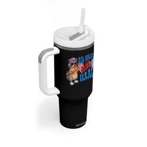 Funny Raccoon 4th of July Tumbler With Handle Red White and Feral Patriotic TS10 Print Your Wear