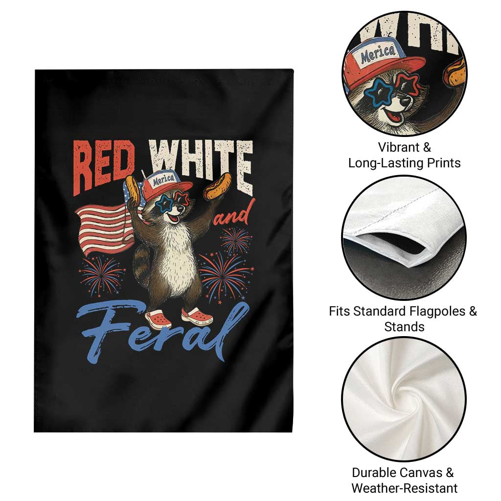 Funny Raccoon July 4th Garden Flag Red White and Feral Patriotic Trash Panda TS10 Print Your Wear