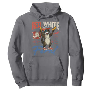 Funny Raccoon July 4th Hoodie Red White and Feral Patriotic Trash Panda TS10 Charcoal Print Your Wear