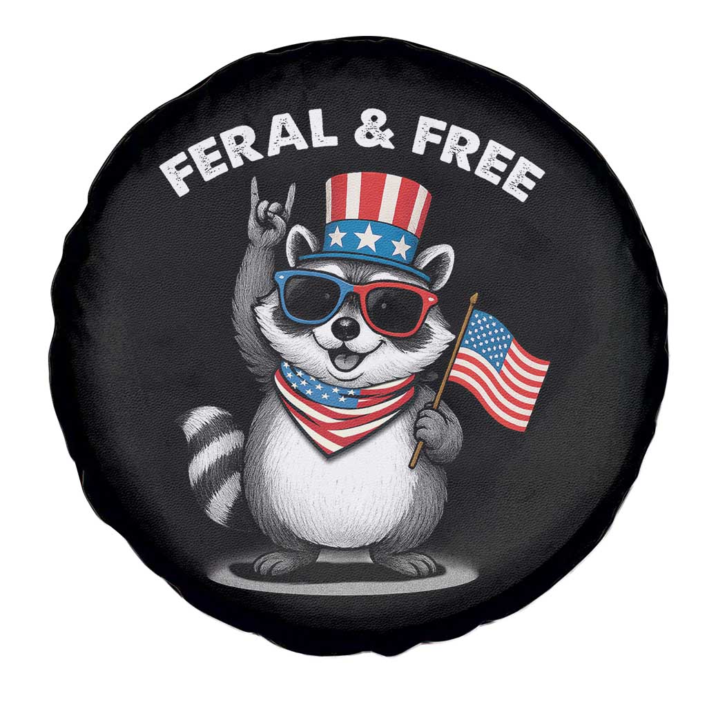 Funny Raccoon July 4th Spare Tire Cover Patriotic Trash Panda Feral But Free TS10 Print Your Wear