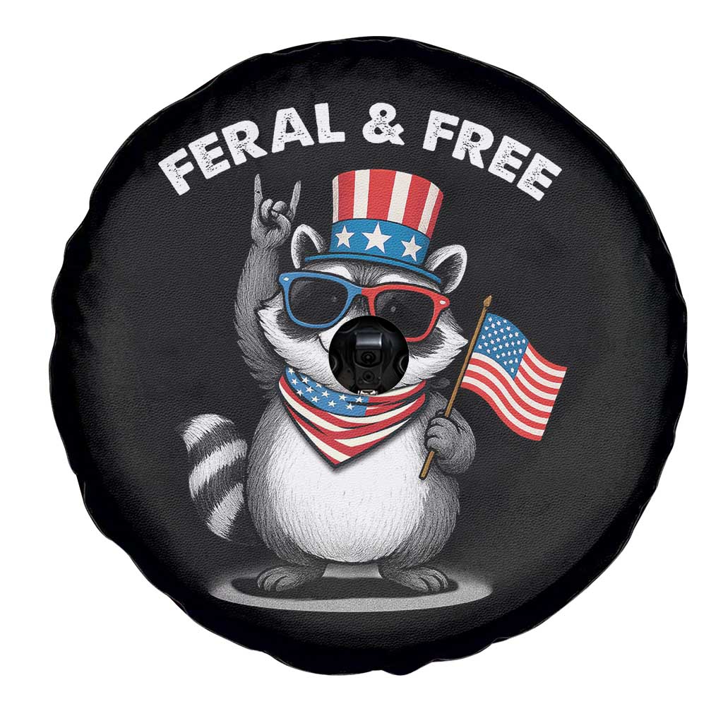 Funny Raccoon July 4th Spare Tire Cover Patriotic Trash Panda Feral But Free TS10 Print Your Wear